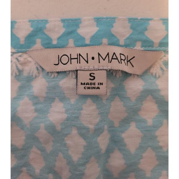 John Mark Tunic Shirt Women's Sm Lace Sleeve Hem Embroidered Paisley Floral Boho - Picture 3 of 15